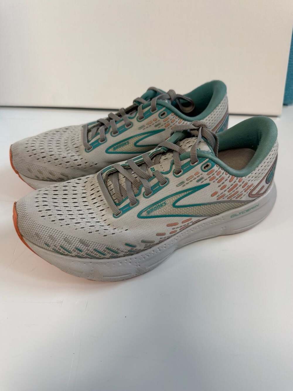 Brooks Glycerin 20 Running Shoes Grey Teal Coral